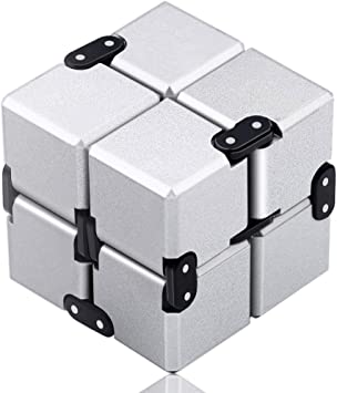 Cube infini aluminium argent